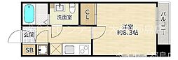 セレブザドリーム都島内代 1Kの間取図画像