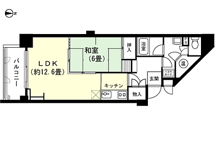 1LDK 間取り