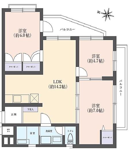 3LDK 間取り