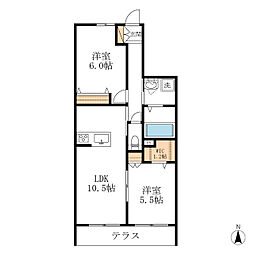グランメール 2LDKの間取図画像