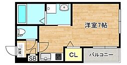 Osaka Metro千日前線 南巽駅 徒歩5分の賃貸アパート 2階ワンルームの間取り