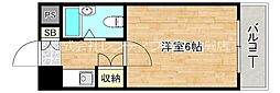 サンビル今里 1Kの間取図画像