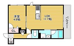 シャーメゾン菱屋東 1LDKの間取図画像
