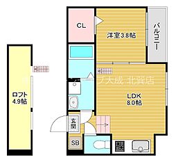 サクラティアラ 1LDKの間取図画像