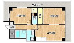 ロクマグランデ 2LDKの間取図画像