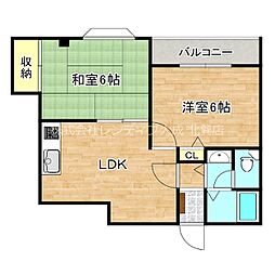 アーバンライフ巽 2LDKの間取図画像