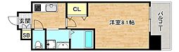 Amabile布施 1Kの間取図画像