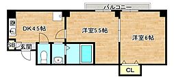 ワイズコンフォート 2DKの間取図画像