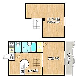 グランパレス小路東 2DKの間取図画像