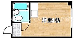 川辺ビル38 ワンルームの間取図画像