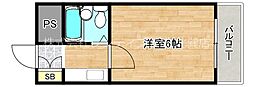 サーモコンハイツ巽北 1Kの間取図画像