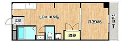 サンシャイン 1LDKの間取図画像