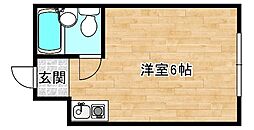 ドミール大池橋 ワンルームの間取図画像