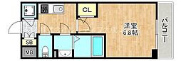 ESLEAD大阪城南GRANDUX 1Kの間取図画像