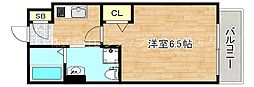 リサージュ 1Kの間取図画像