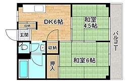 スカイメゾン 2DKの間取図画像