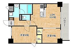 ロンド・エーデルワイス 2LDKの間取図画像