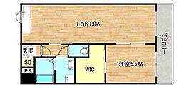 ランド雅 1LDKの間取図画像
