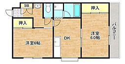 ティ・ソフィア 2DKの間取図画像