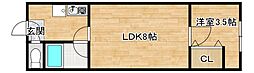 山本住宅 2Kの間取図画像