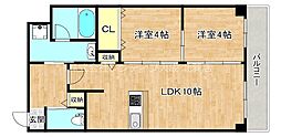 グランエクラ勝山南 2LDKの間取図画像