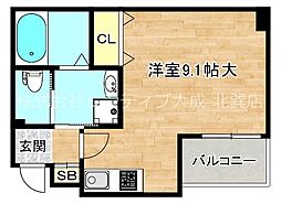 カーサヴィヴァーチェ 1Kの間取図画像