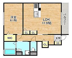 ファミールD希2 1LDKの間取図画像