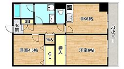 メゾンロワジールKS 2DKの間取図画像