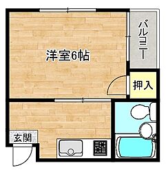 コーポ今里 1DKの間取図画像