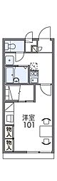レオパレスハル2 1Kの間取図画像
