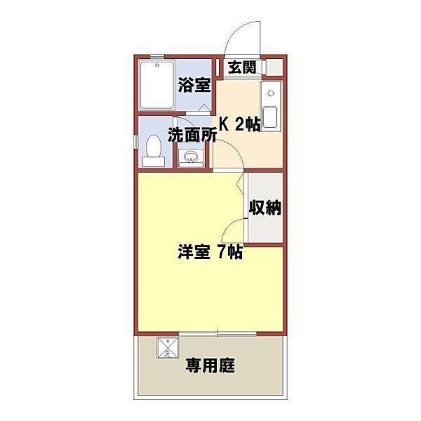 アンクラージュ北在家 103｜兵庫県加古川市加古川町北在家(賃貸アパート1K・1階・23.43㎡)の写真 その2