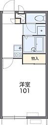 レオパレスゆかり荘 1Kの間取図画像