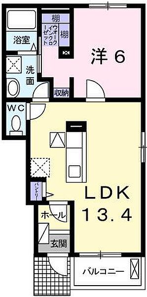 メゾン　フラン　パレットI 103｜兵庫県姫路市飯田 2丁目(賃貸アパート1LDK・1階・47.08㎡)の写真 その2