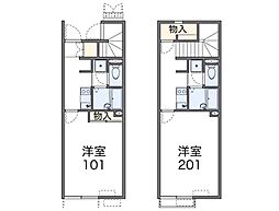 レオネクスト学 1Kの間取図画像