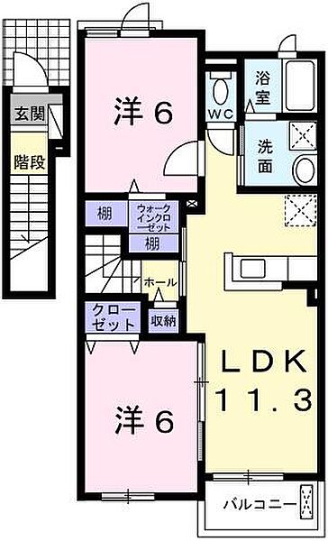 ソレイユＡ 202｜兵庫県赤穂市北野中(賃貸アパート2LDK・2階・58.21㎡)の写真 その2