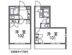 レオパレスゴールドレジデンス寿 1Kの間取図画像