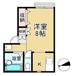 サンライフまつもと 1Kの間取図画像