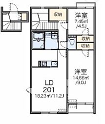 レオネクストジュヌエルブ 2LDKの間取図画像
