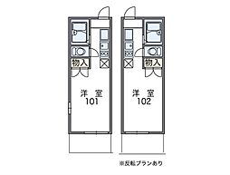 レオパレスシーサイド網干 1Kの間取図画像