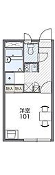 レオパレス輝 1Kの間取図画像