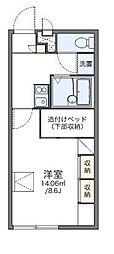 レオパレス東原 1Kの間取図画像