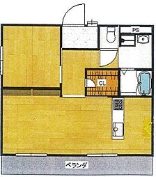 エクセレント宝殿2号棟 1LDKの間取図画像