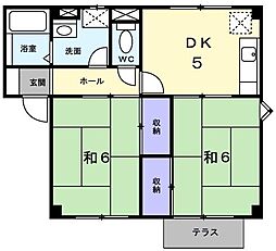 フラワーヒルズ 2Kの間取図画像