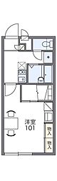 レオパレスISABE 1Kの間取図画像