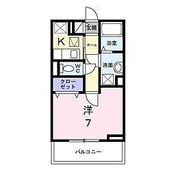 アステリア 1Kの間取図画像