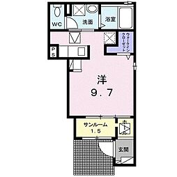 ファンド今宿1 ワンルームの間取図画像