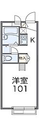 レオパレスビオトープ 1Kの間取図画像