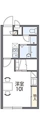 レオパレスさくらB 1Kの間取図画像