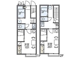 レオパレスドルフヤマト 1Kの間取図画像