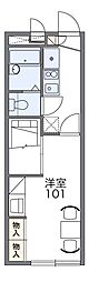 レオパレスMaeda2 1Kの間取図画像